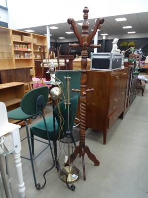 Lot 5256 - Adjustable floor lamp, a beach coat rack, and...