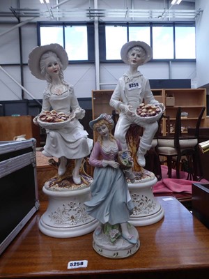 Lot 5259 - 3 bisque and porcelain figures