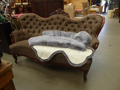 Lot 5266 - Button back and carved 3 seater settee