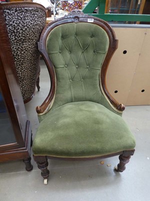Lot 5269 - Button back Victorian nursing chair