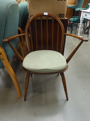 Lot 5276 - Ercol style stick back carver chair