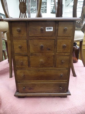 Lot 5286 - Jali tabletop multi-drawer trinket cabinets