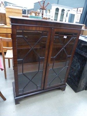 Lot 5287 - Reproduction mahogany and glazed double door...