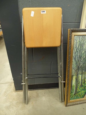Lot 5292 - Pair of brush metal and beach folding stools