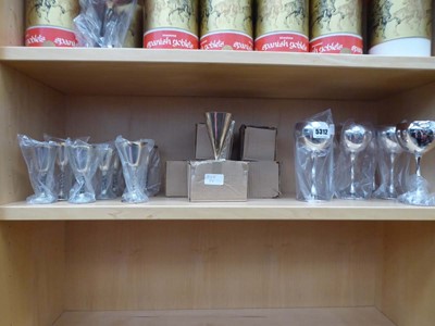 Lot 5312 - Quantity of silver plated sherry and wine glasses