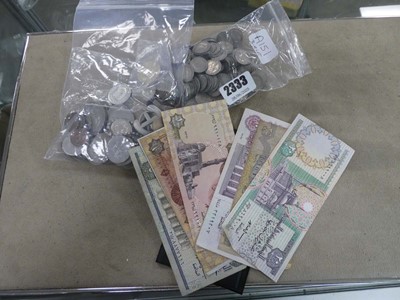 Lot 2333 - Selection of various coins and banknotes