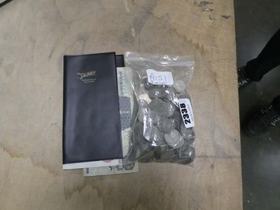 Lot 2338 - Bag containing various coins and banknotes