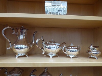 Lot 5314 - Silver plated four piece tea server