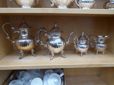 Lot 5315 - Silver plated four piece tea server