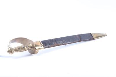 Lot 1019 - Cutlass sidearm with brass knuckle guard, in...