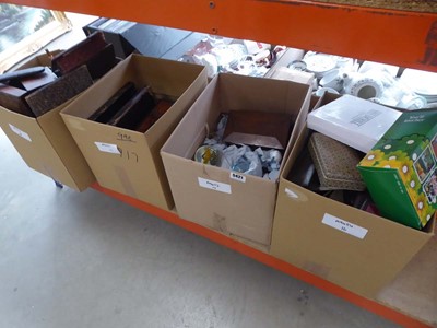 Lot 5421 - 4 boxes containing trinket boxes. paper...
