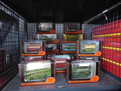 Lot 5498 - Cage of Exclusive First Editions model buses,...