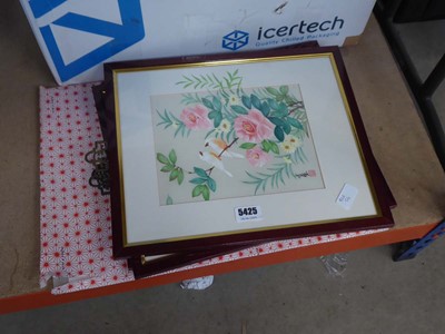 Lot 5425 - 3 modern Chinese pictures, bird and foliage