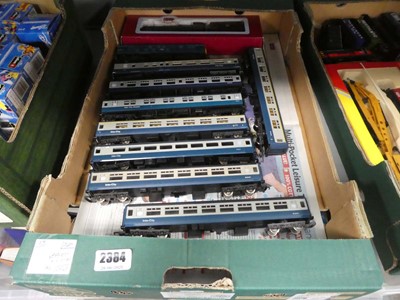 Lot 2384 - Box containing OO locomotives and coaches