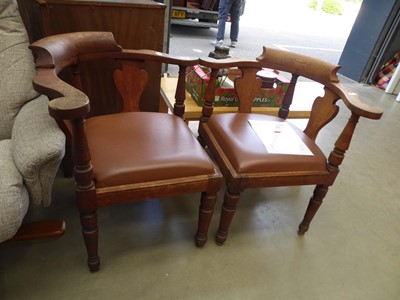 Lot 5337 - Pair of Victorian Oak corner chairs