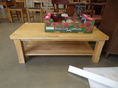 Lot 5338 - Beech two-tier coffee table