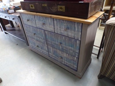 Lot 5344 - Painted pine chest of three over four drawers