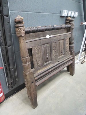 Lot 5346 - Pair of dark oak headboards