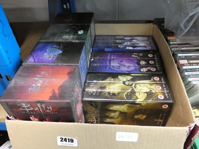 Lot 2419 - Box containing Buffy the Vampire Slayer VHS...