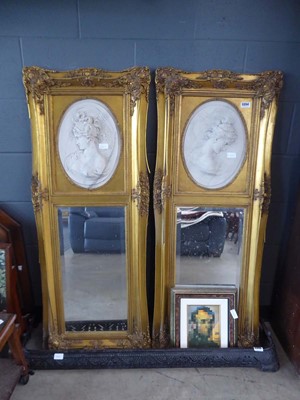 Lot 5354 - Pair of mirrors, composite classical panels...