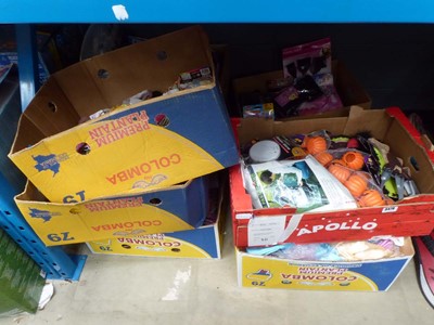 Lot 3478 - 9 boxes of mixed items inc. toys, hair...