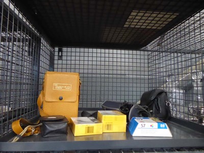 Lot 5526 - Cage containing cameras, to include Minolta,...