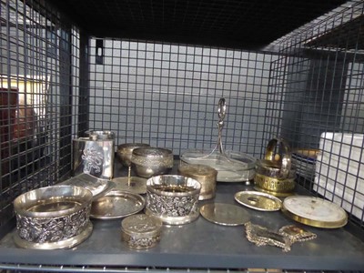 Lot 5532 - Cage containing silver plated wine and other...