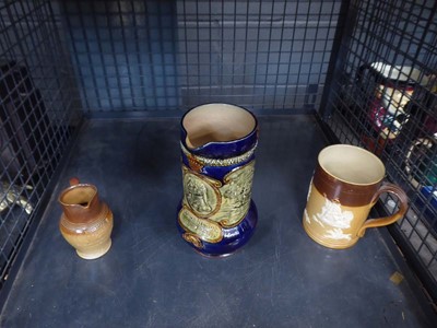 Lot 5536 - Cage containing 3 Doulton jugs