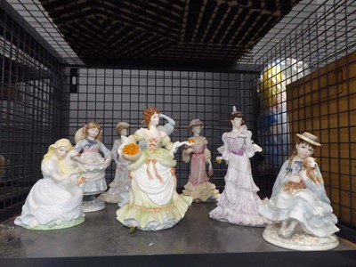 Lot 5539 - Cage containing Coalport lady figures