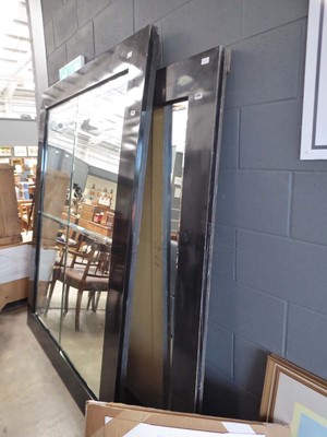 Lot 5362 - Rectangular bevelled mirror and black painted...