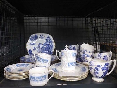 Lot 5546 - Cage containing Coalport blue and white crockery