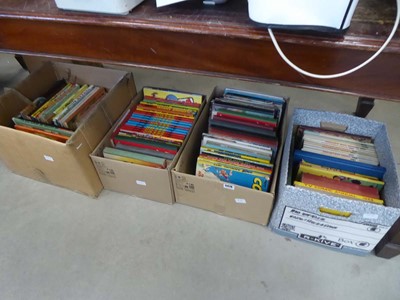 Lot 5476 - 4 boxes containing Beano and other children's...