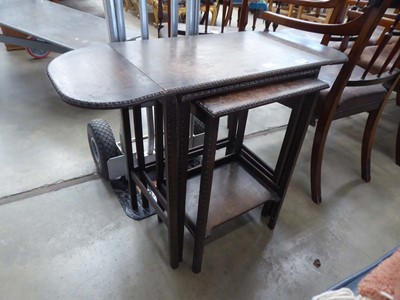 Lot 5364 - Dark oak nest of 3 tables