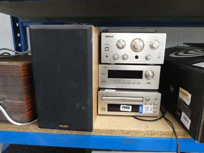 Lot 2445 - Teac music system consisting of an amplifier...