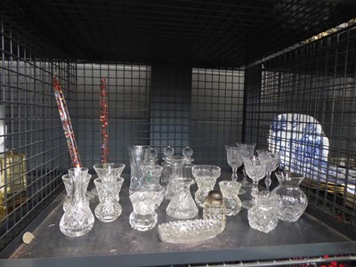 Lot 5552 - Cage containing glassware incl. scent bottles,...
