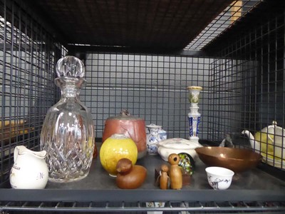 Lot 5555 - Cage containing Waterford decanter, miniature...