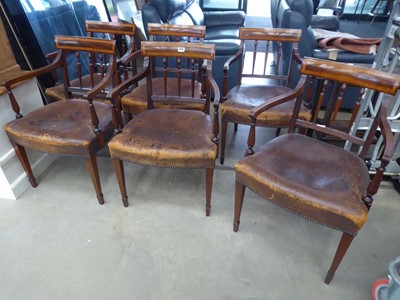 Lot 5365 - Set of 6 Regency revival Carver chairs with...
