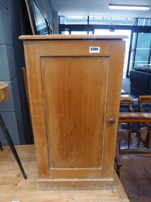Lot 5366 - Pine single door pot cupboard
