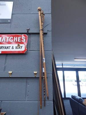 Lot 5369 - 3 x walking sticks to include one with silver...