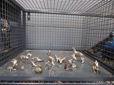 Lot 5562 - Cage containing silver and silver plated...