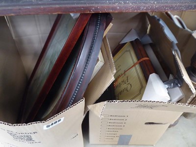 Lot 5489 - 2 boxes containing picture frames and various...