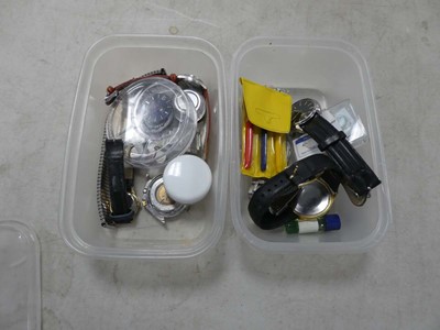 Lot 2464 - 2 boxes containing various watchmaking parts