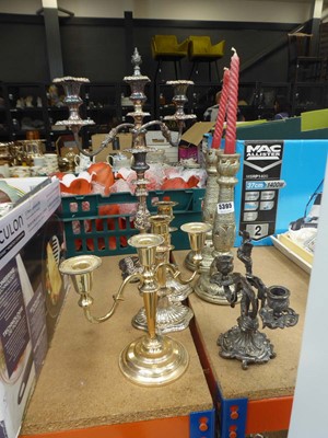Lot 5395 - 7 silverplated candlesticks