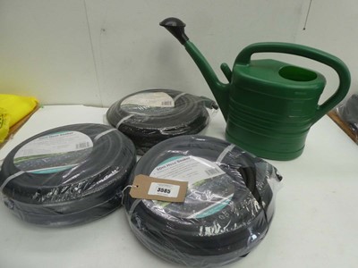 Lot 3585 - 3 x 30m hose soakers and watering can
