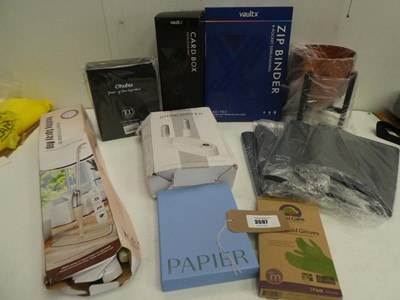 Lot 3597 - Vaultx card box and Zip binder, plant pot,...