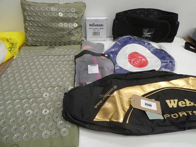 Lot 3598 - Webber sports bag, Shakti cushion & mat, MH...