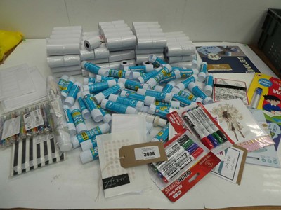 Lot 3604 - Glue sticks, till rolls, Inkjet paper, markers,...