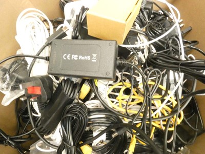 Lot 2458 - Large box containing quantity of cables, leads...