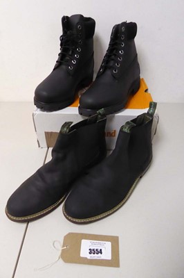 Lot 3554 - Boxed pair of men's Timberland boots, black,...