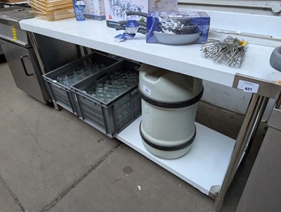 Lot 621 - 180cm stainless steel preparation table with...